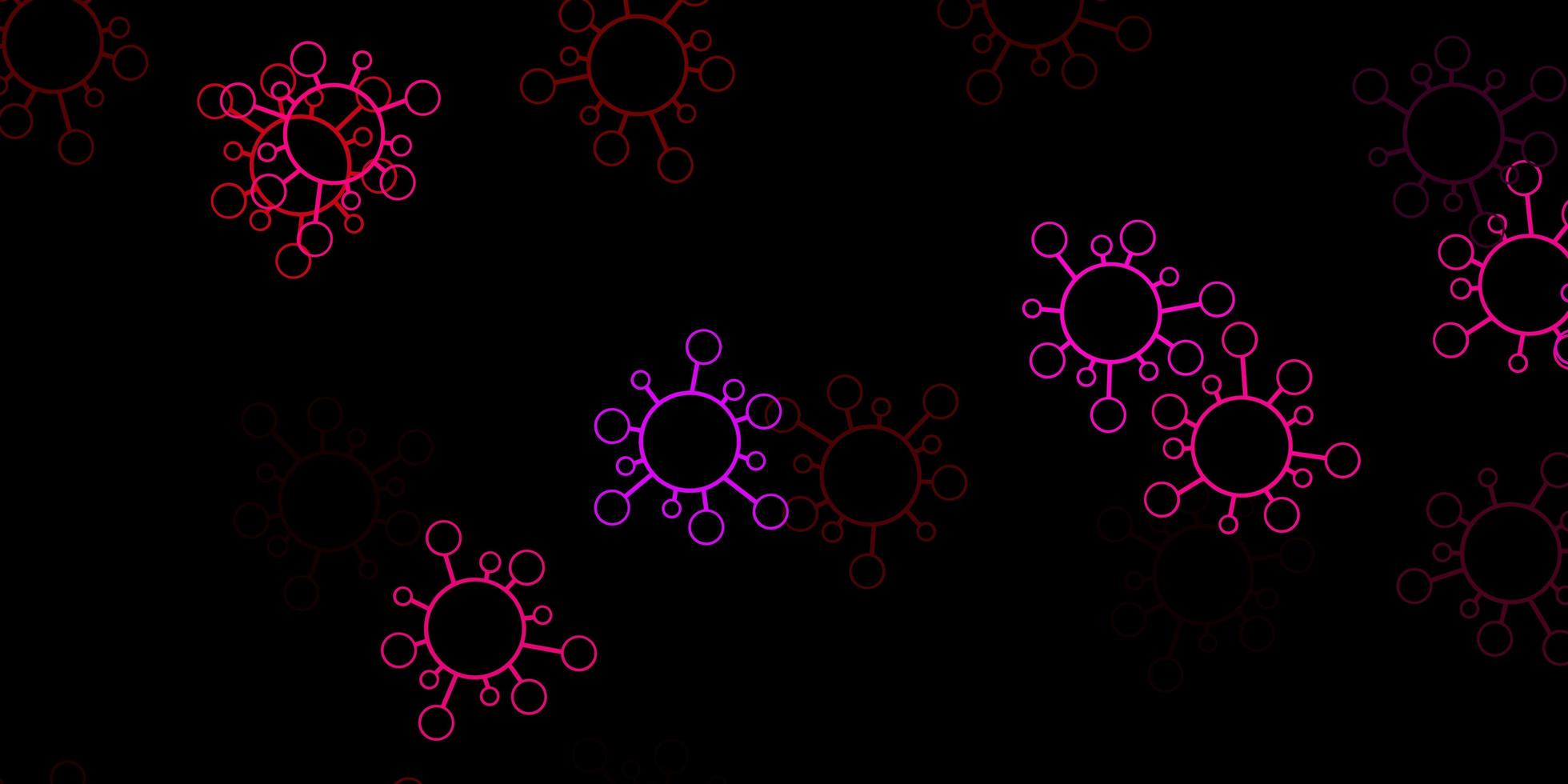 Dark pink vector texture with disease symbols.