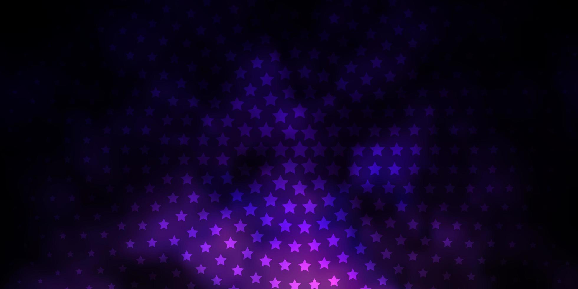 Dark Purple vector background with small and big stars.