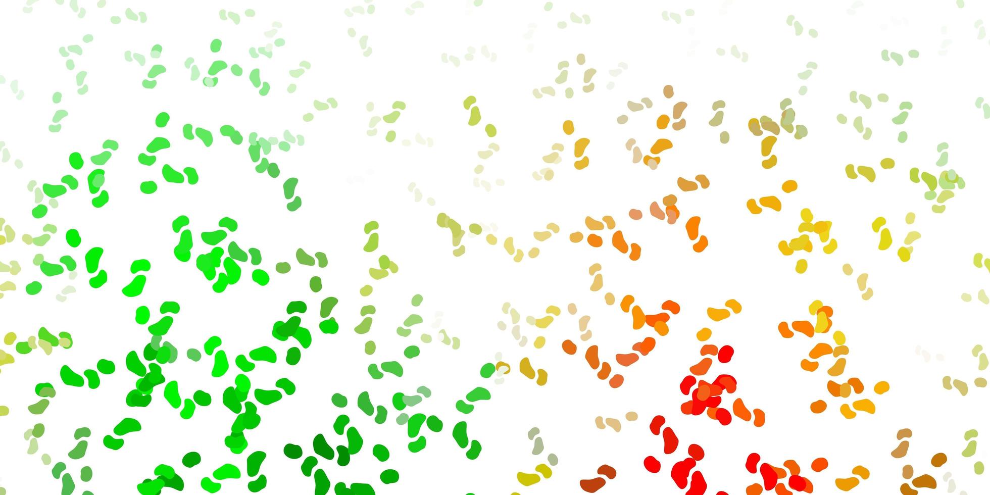 Light green, yellow vector backdrop with chaotic shapes.
