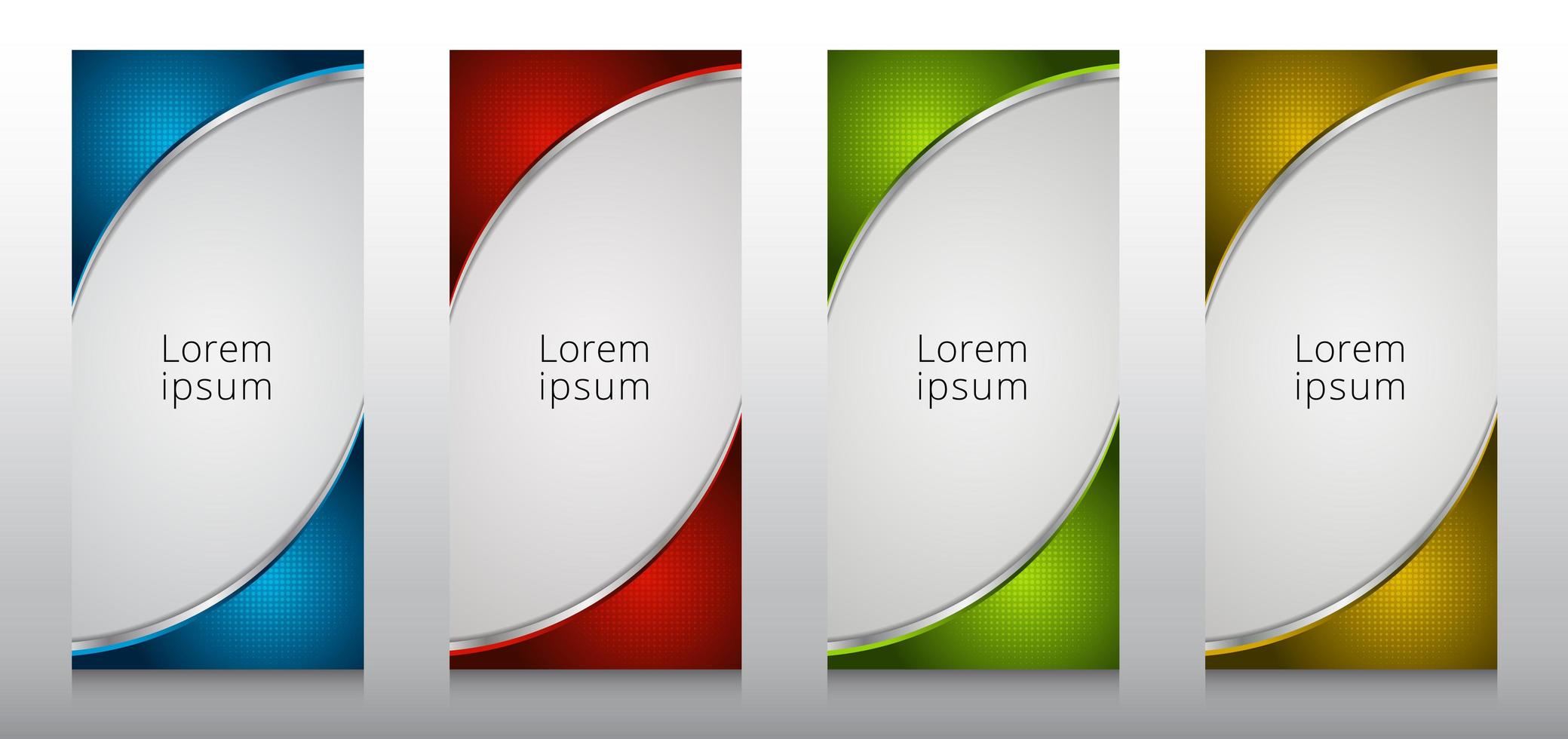 Set of roll up banner stand template design 3D dimension curve vector