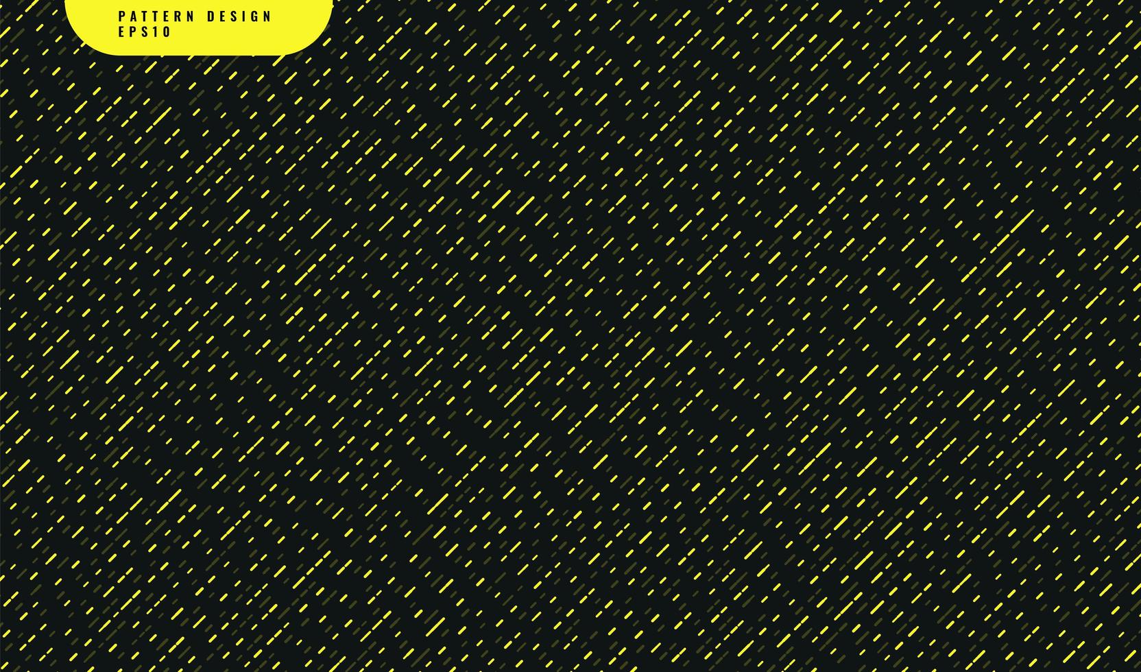 Abstract yellow rounded shape diagonal pattern on black background vector