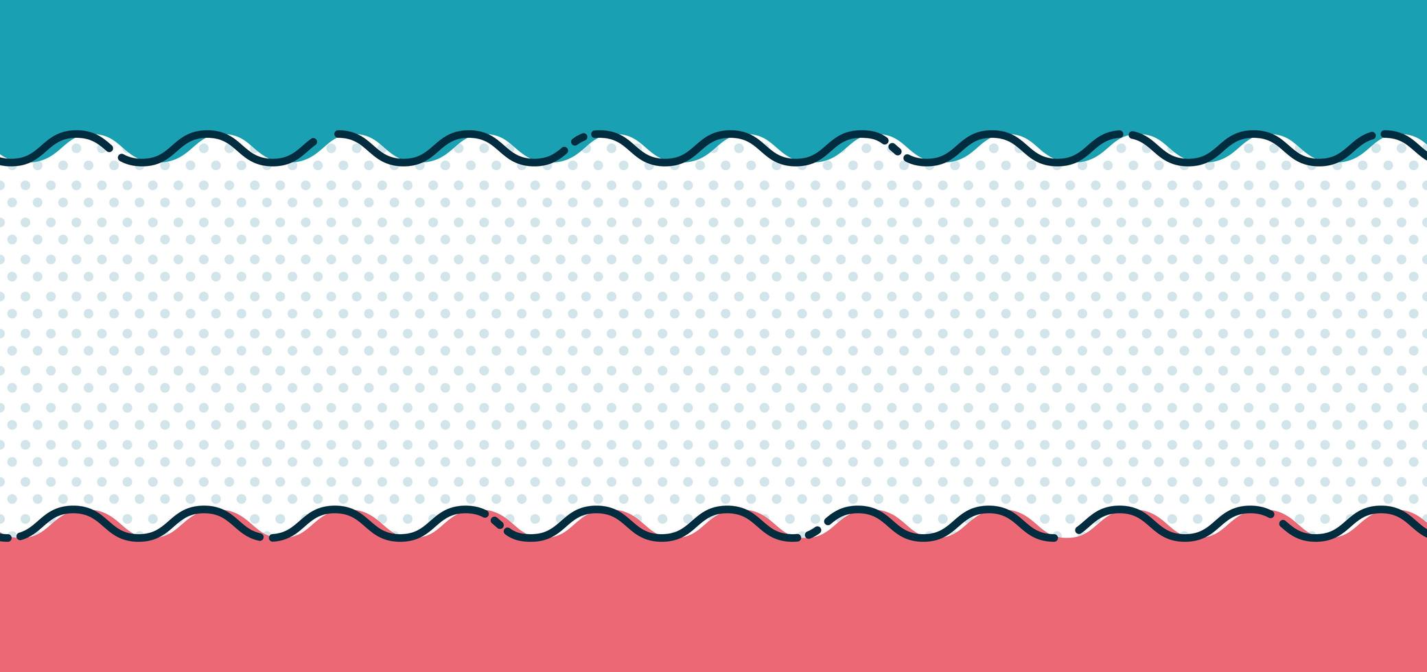 Abstract blue and pink wave line on polka dot background and texture minimal style. vector