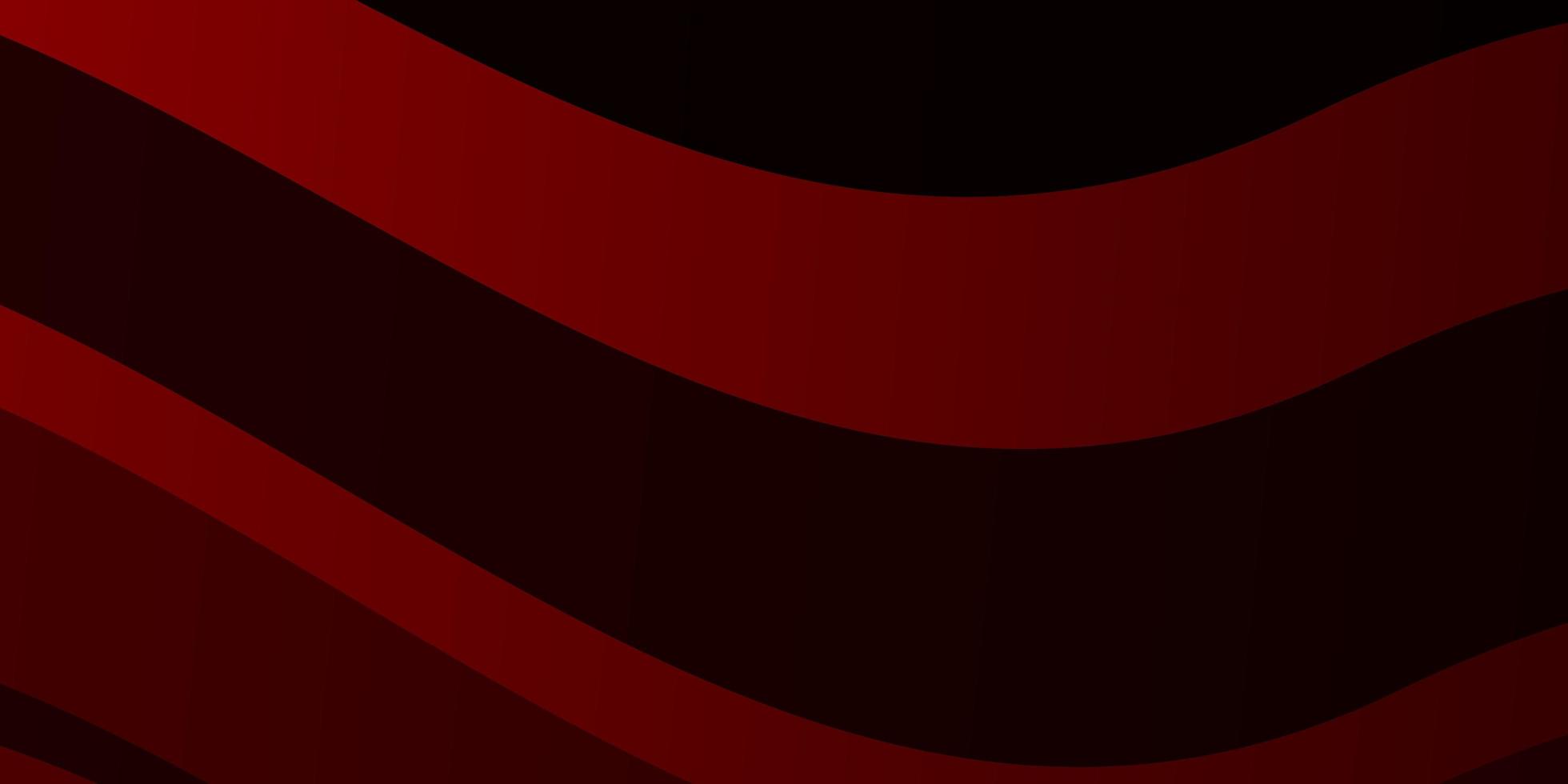 Dark Red vector background with curves.