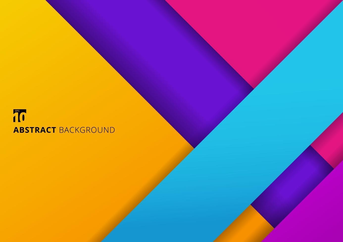 Abstract background geometric stripes colorful overlapping layer with shadow vector