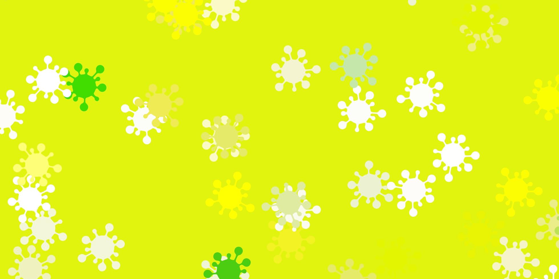 Light green, yellow vector template with flu signs.