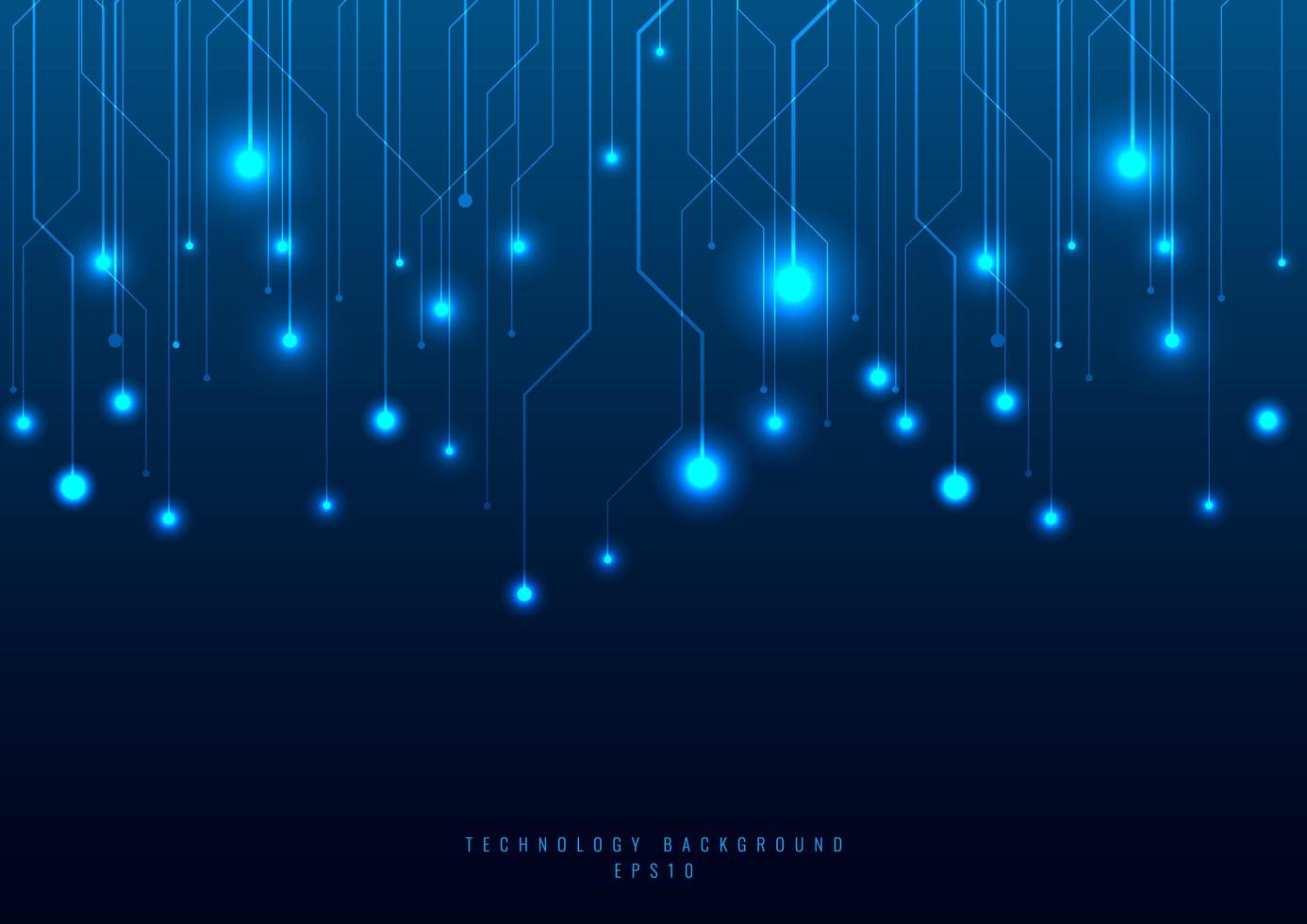 Abstract technology futuristic concept line and node on blue background vector