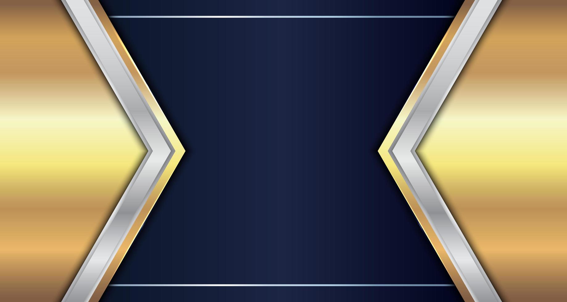 Abstract Gold and Silver Metallic Geometric Triangle Header vector
