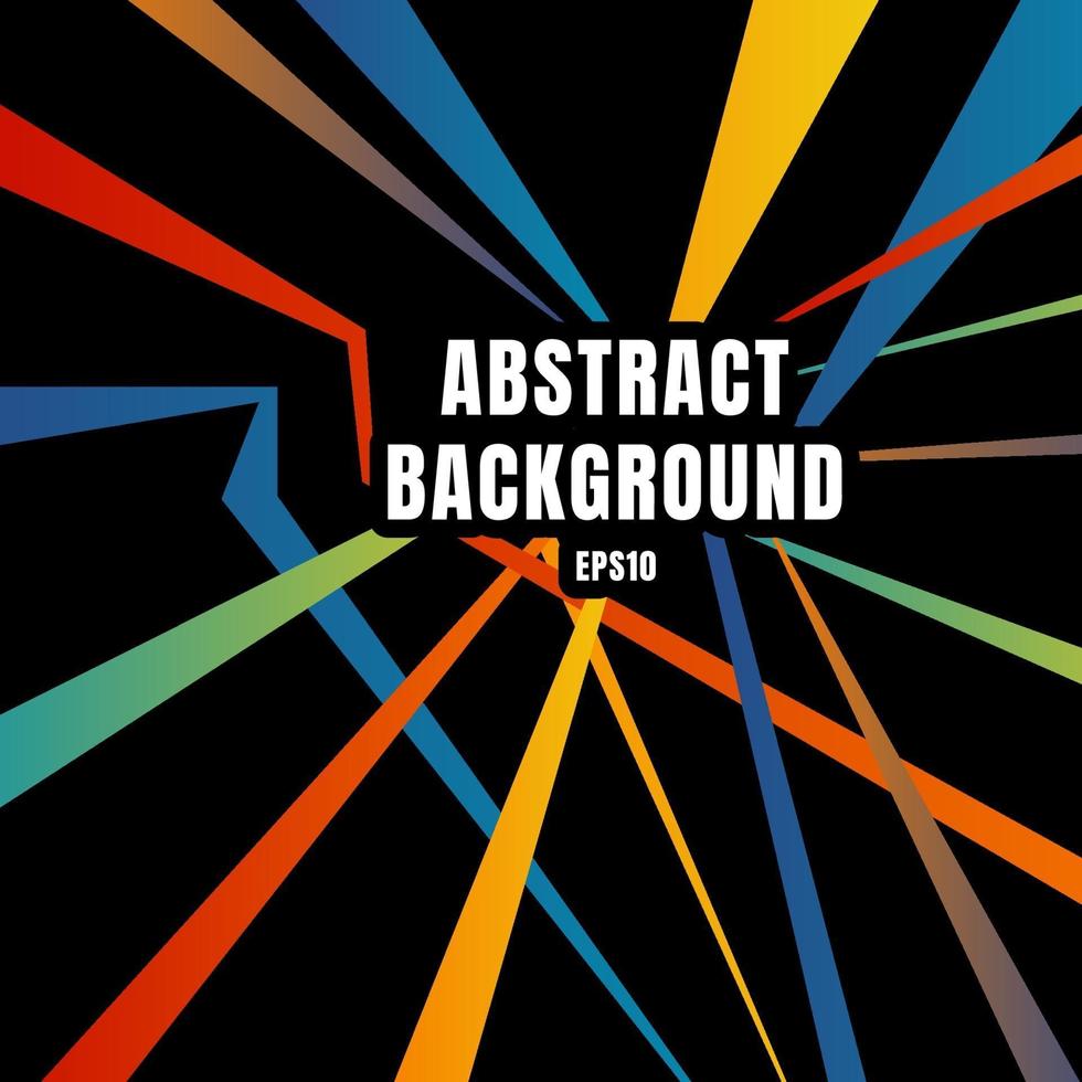 Superposición de línea diagonal colorida abstracta sobre fondo negro estilo retro. vector