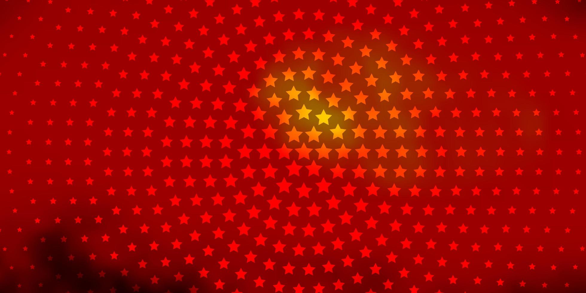 Dark Red, Yellow vector texture with beautiful stars.