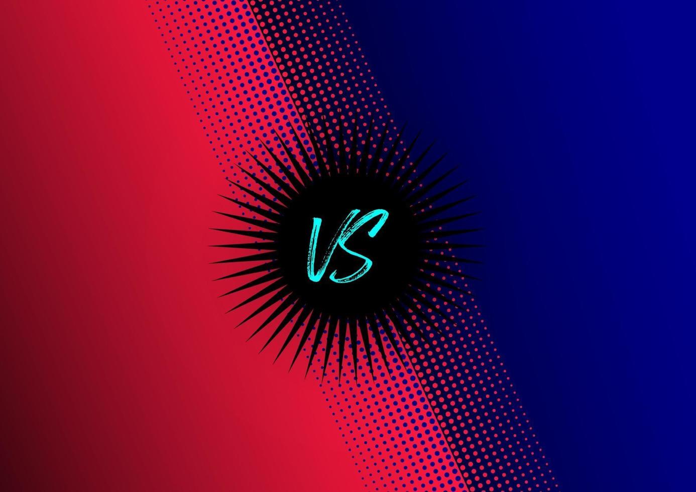 Versus screen blue and red with halftone effect vector