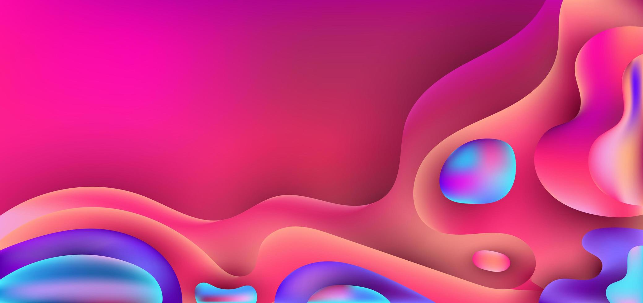 Abstract 3D fluid gradient shape vibrant color background vector