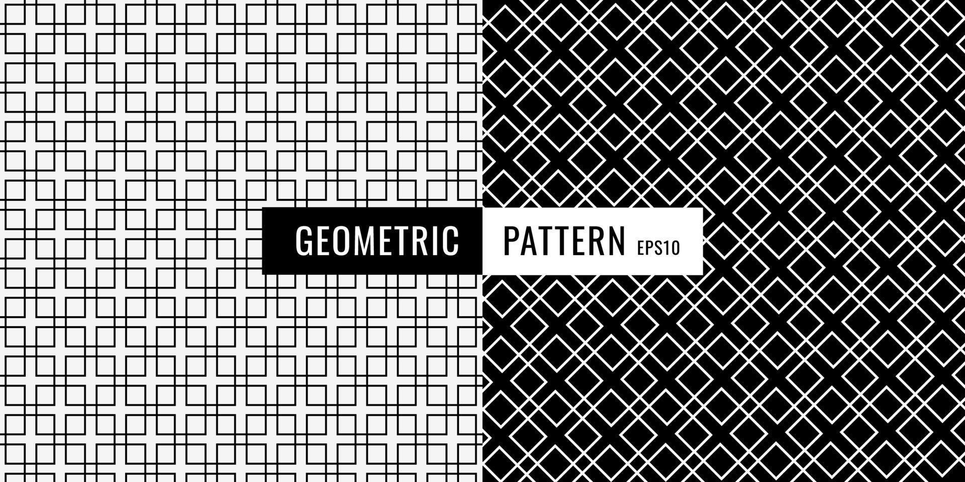 Abstract black and white geometric square border pattern background. vector