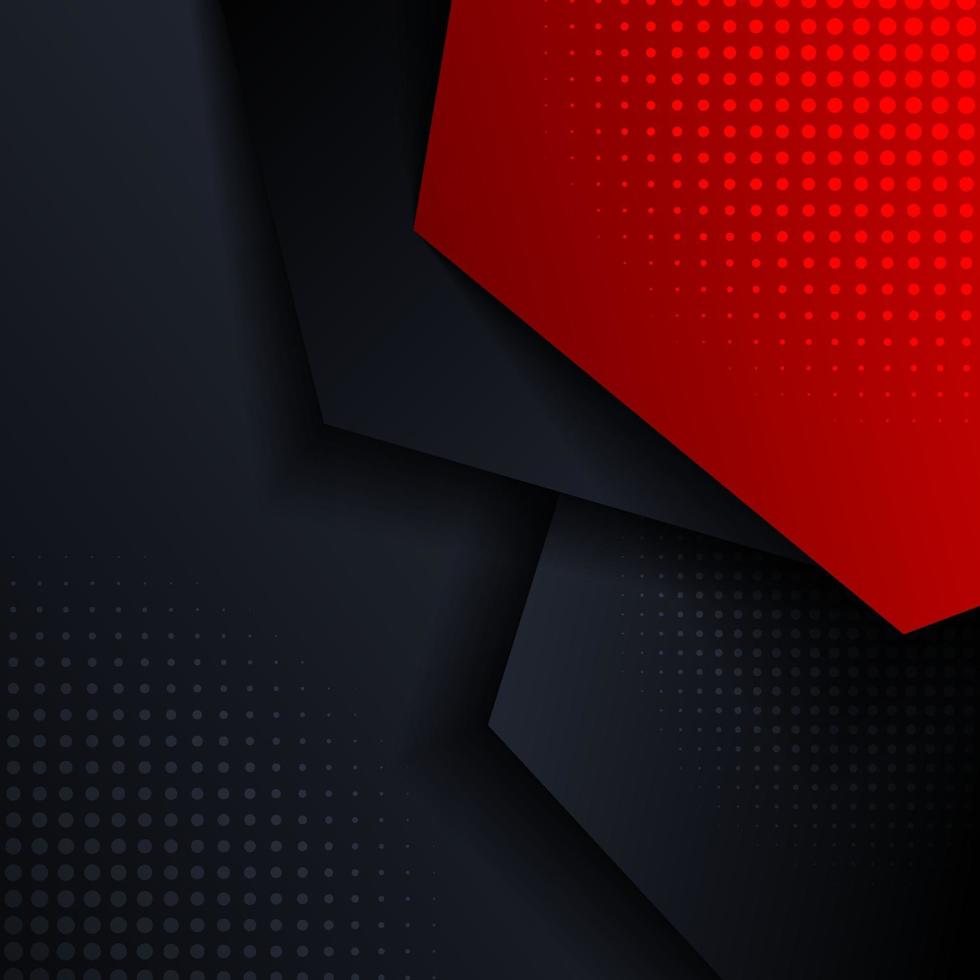Abstract red and blue geometric hexagon direction overlay vector