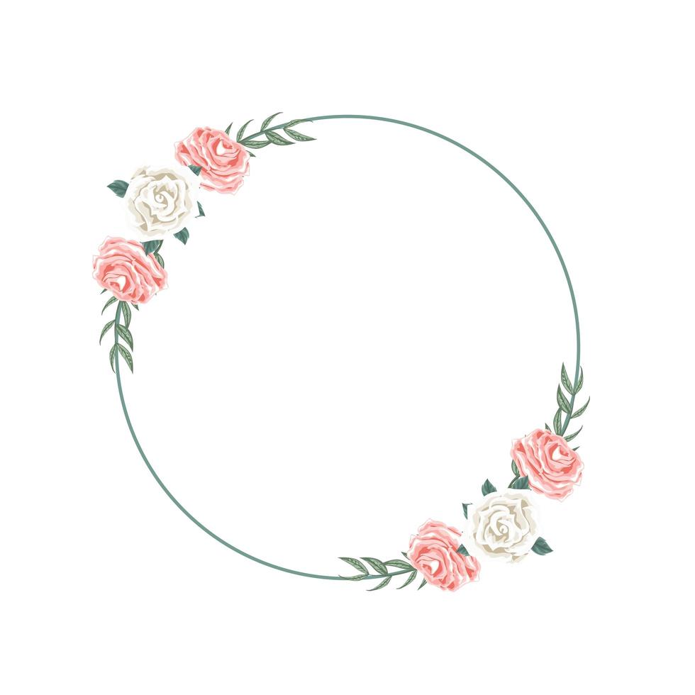 hermoso arreglo floral de corona para la dedicación vector