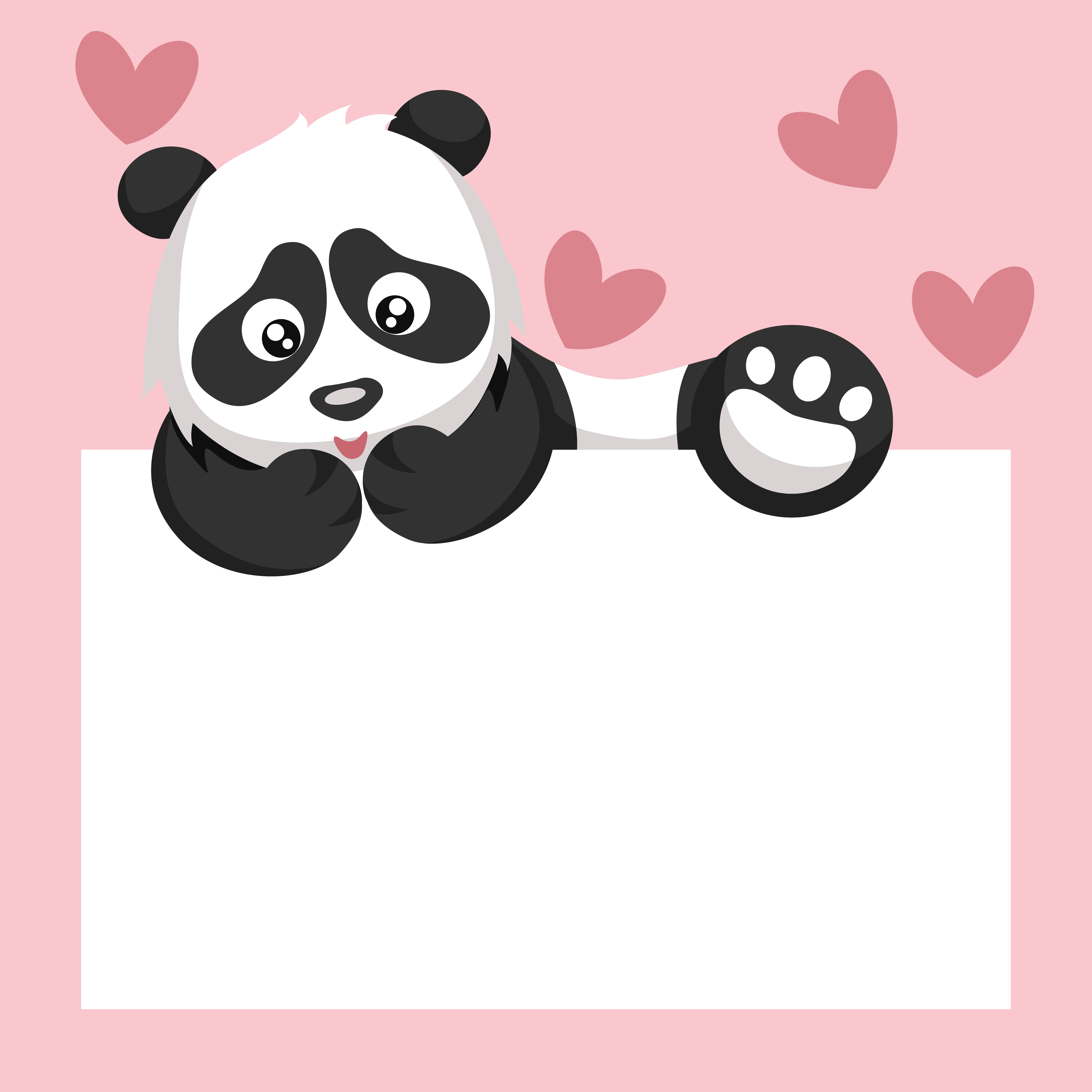 Panda Kawaii Panda with Heart Nose | Poster