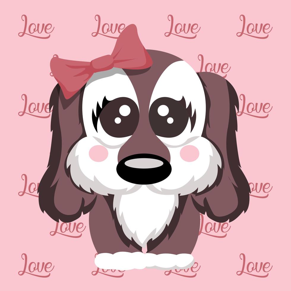 Vector design of tender love puppy illustration