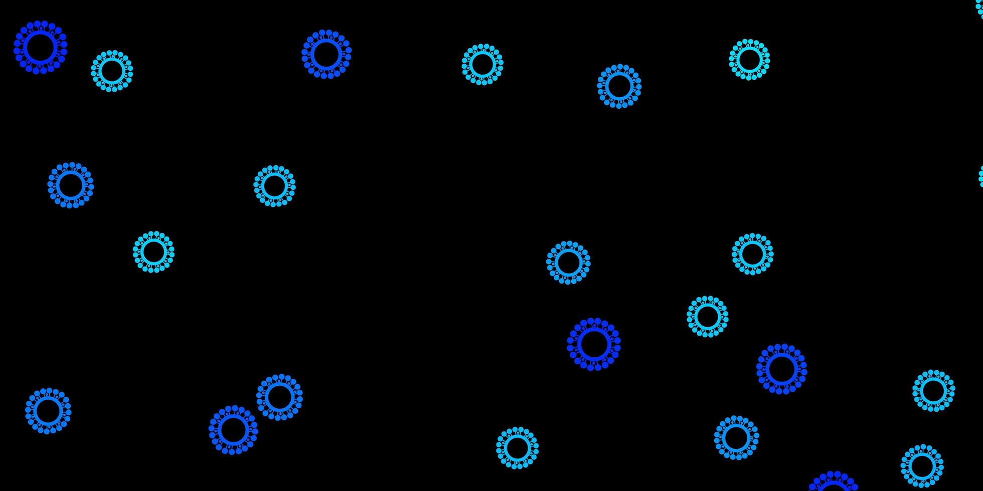 Dark blue vector backdrop with virus symbols.