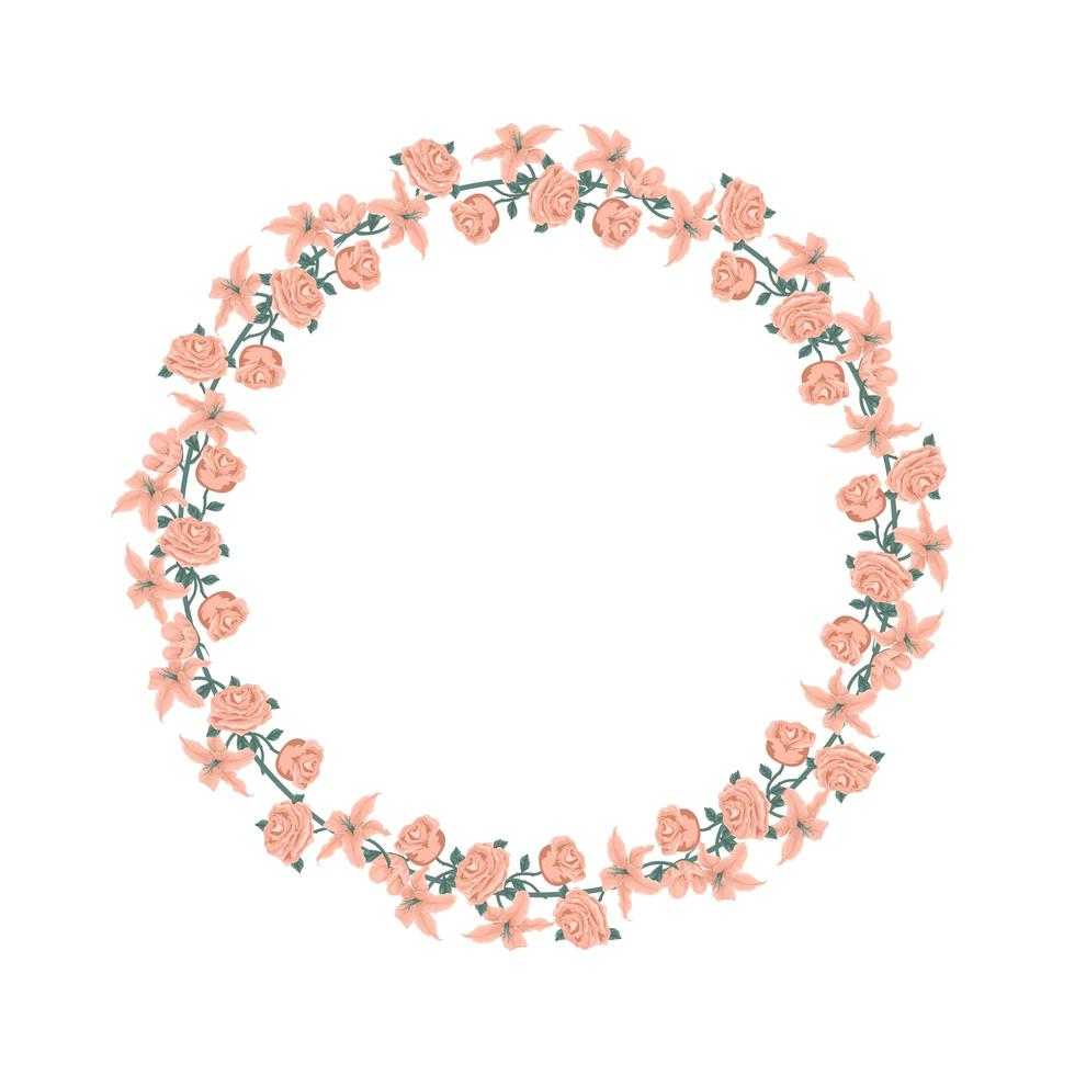 Roses and tulips forming a wreath for dedication vector