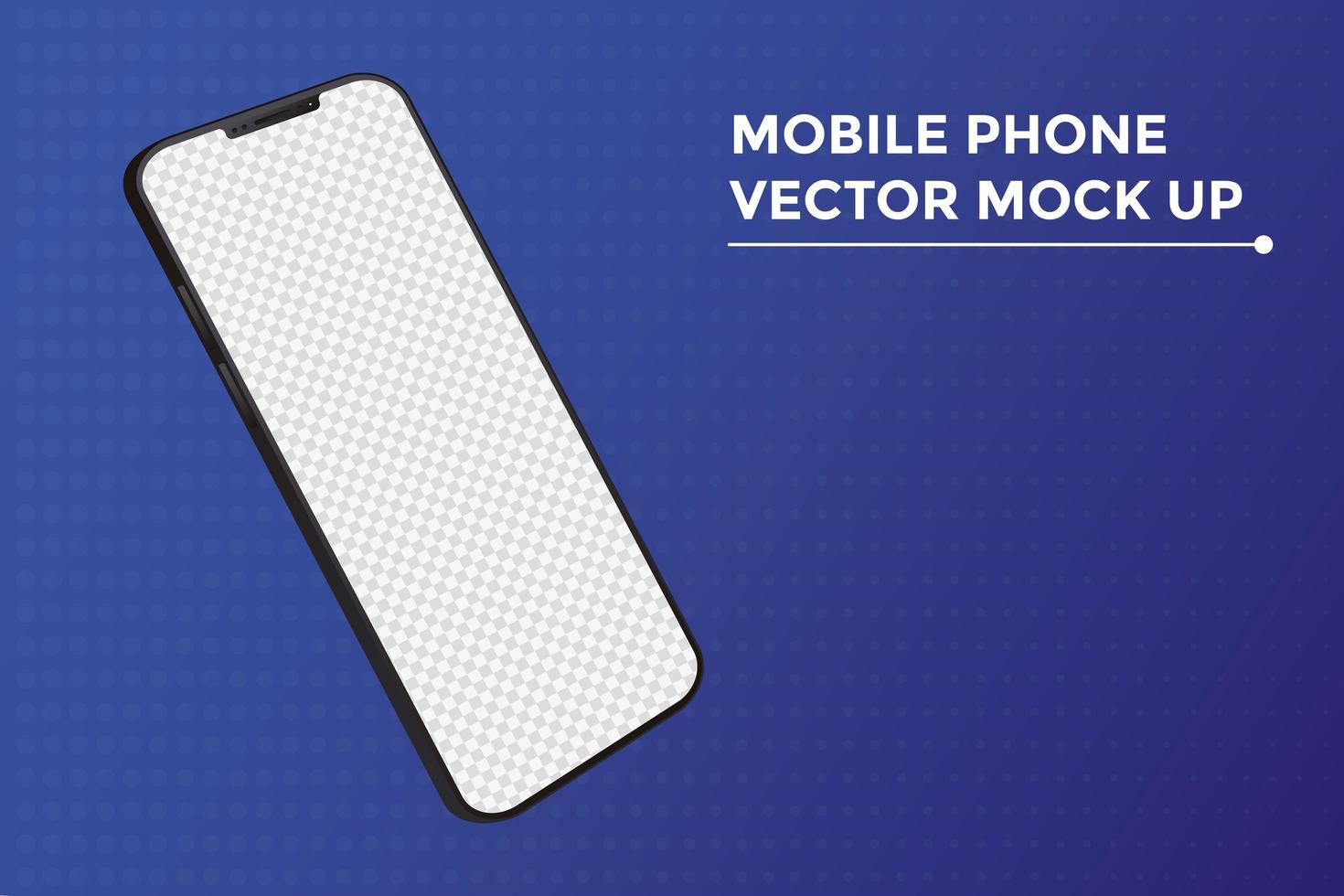 smartphone mockup device in blue background vector