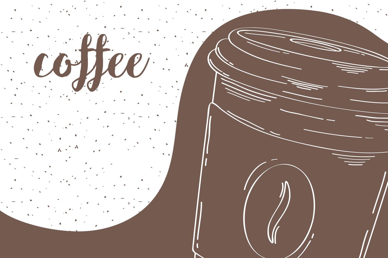 delicious coffee cup, hand drawn banner vector