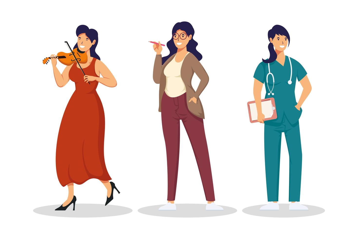 group of female workers vector