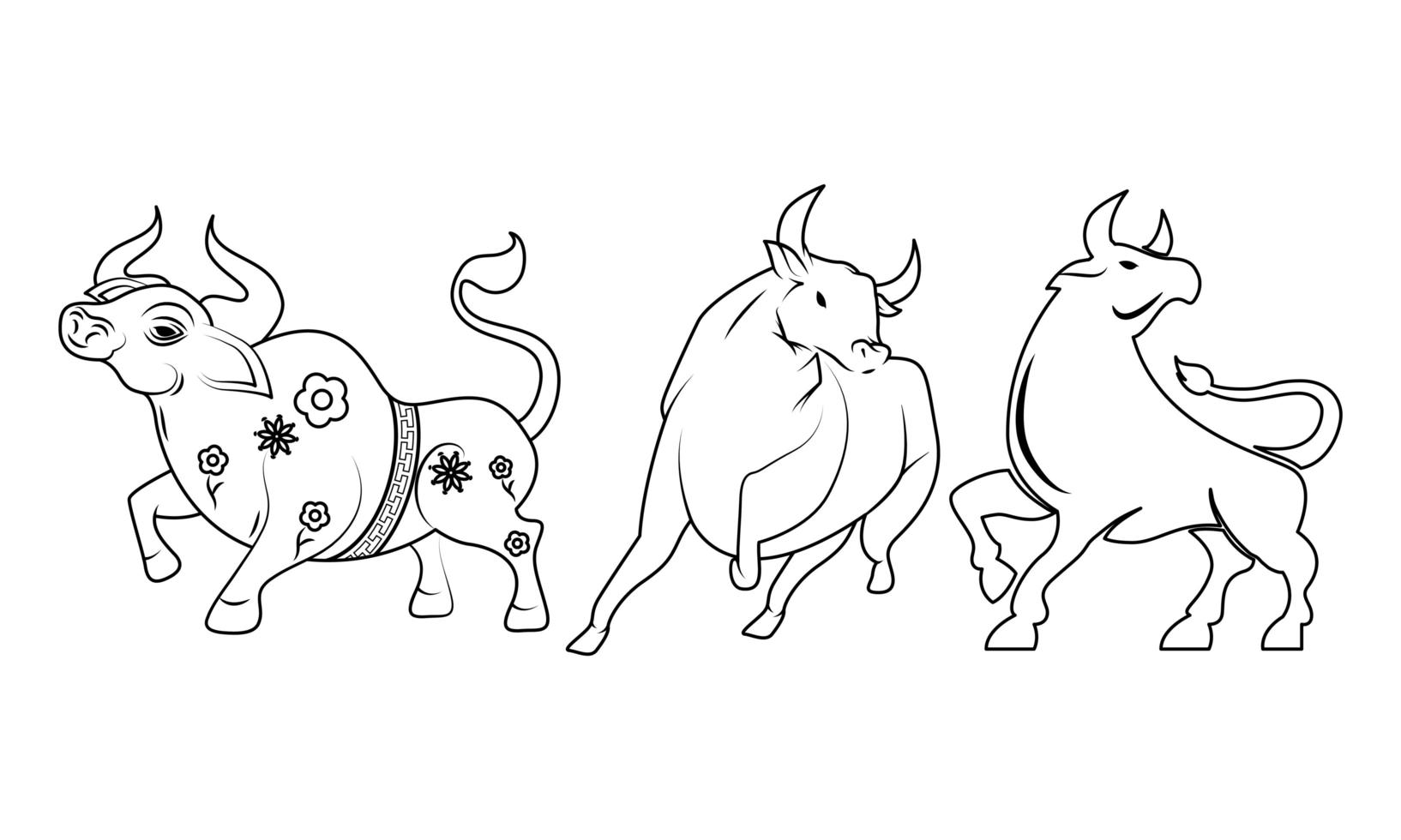 chinese-new-year-of-the-ox-animal-set-1942146-vector-art-at-vecteezy