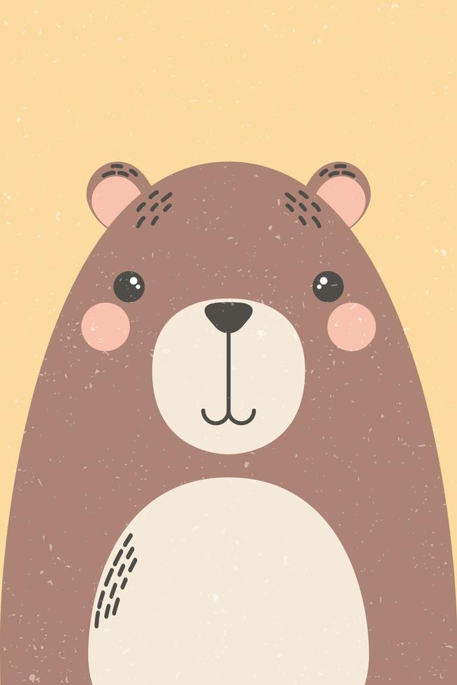 cute bear animal comic cartoon character vector