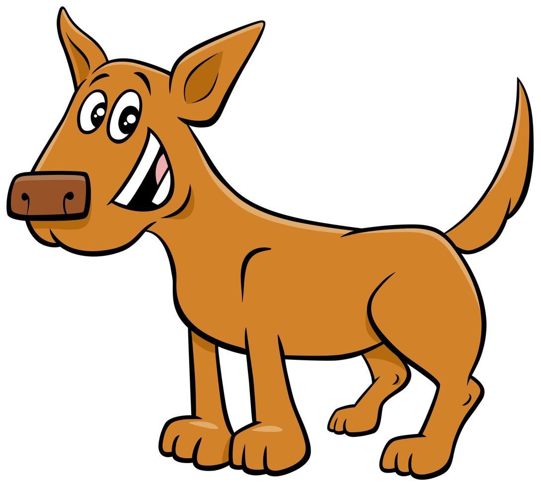 Perro de dibujos animados o cachorro personaje animal divertido vector