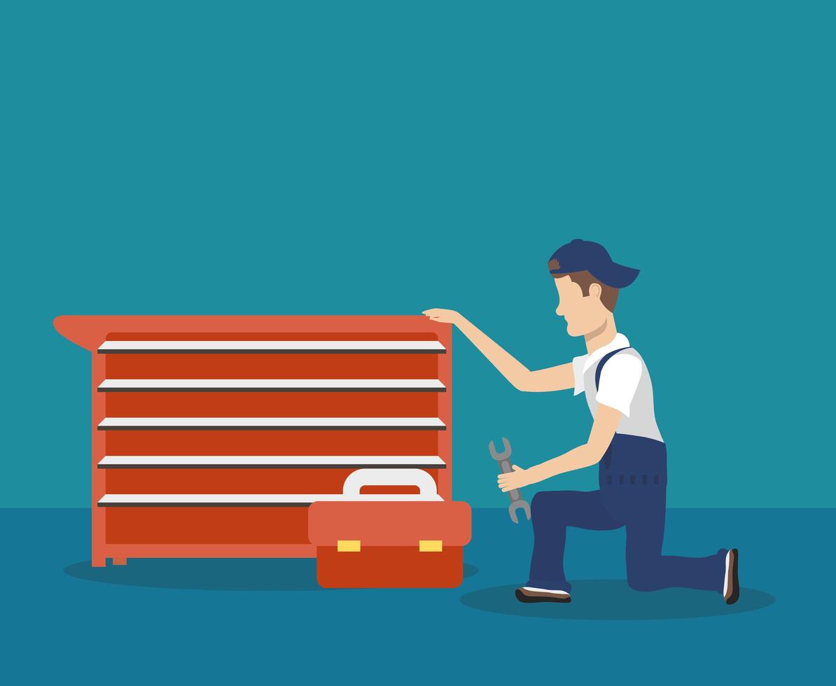 Mechanic character working vector