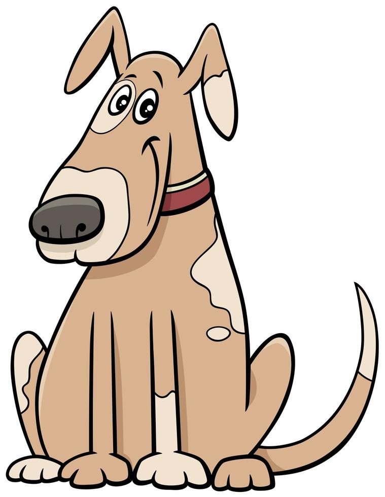 cartoon spotted dog animal character in collar vector