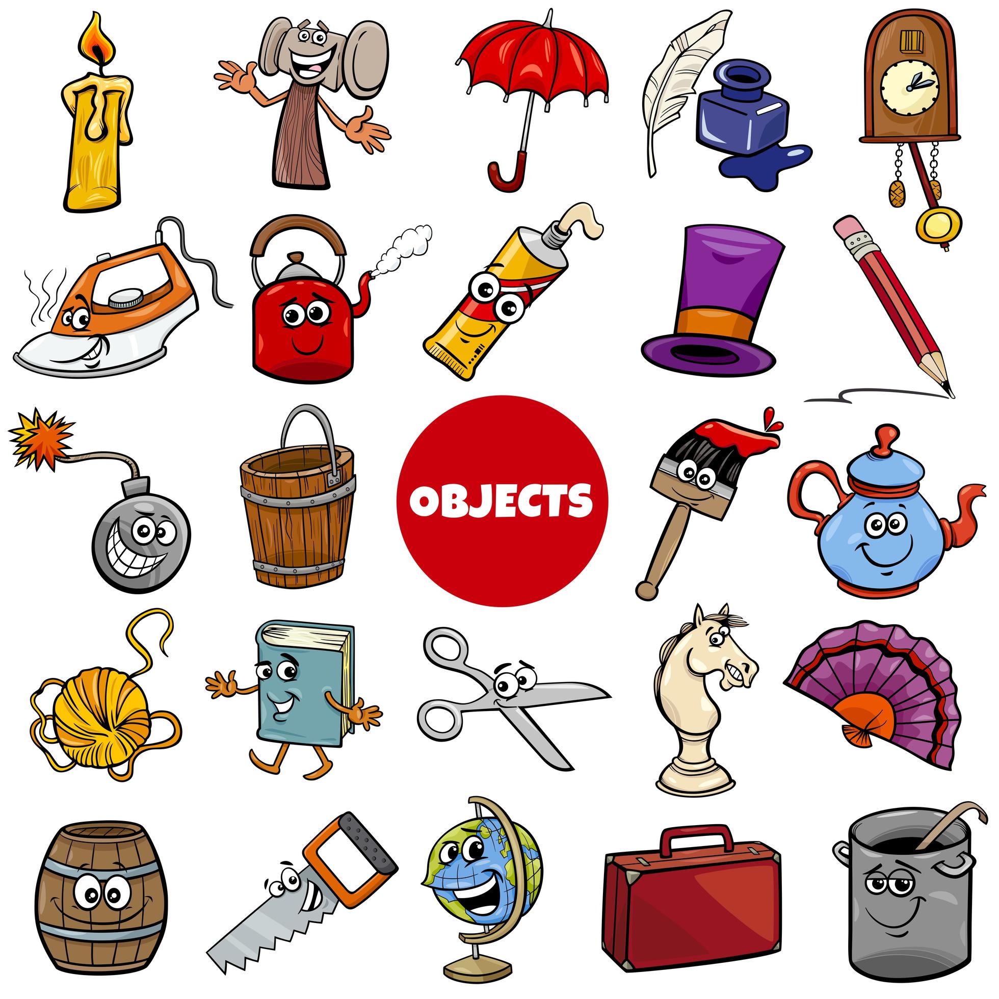 everyday or home related objects set cartoon illustration 1942445 ...