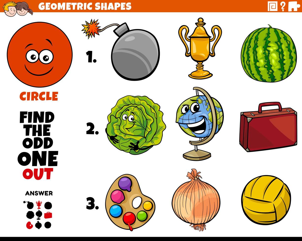circle shape objects educational task for kids vector