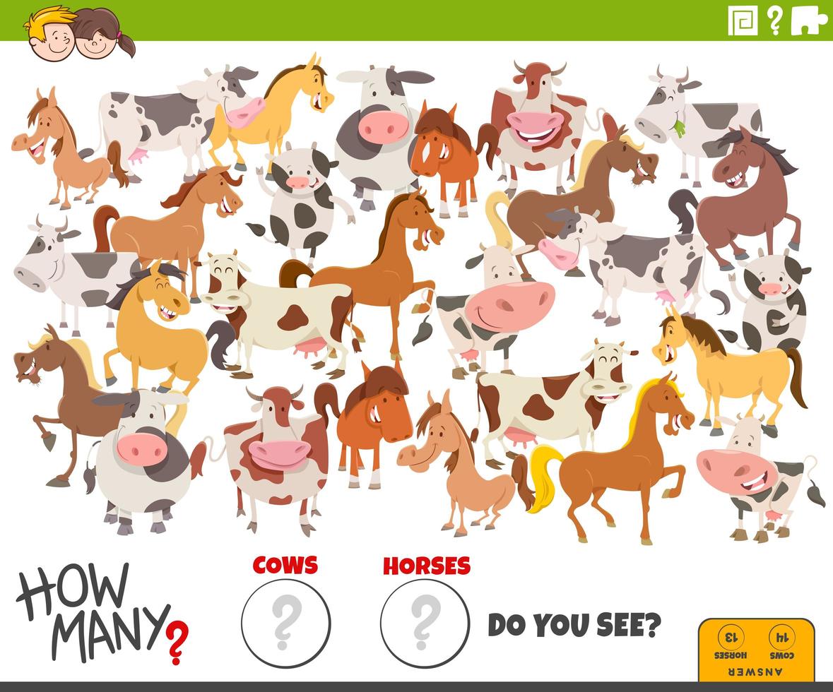 how many cows and horses educational task for children 1942566 Vector Art at Vecteezy how many cows and horses educational task for children 1942566 Vector Art at Vecteezy