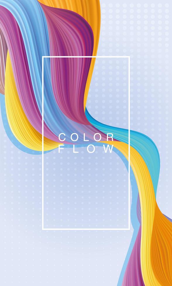 color vivid flow with rectangle frame background template vector
