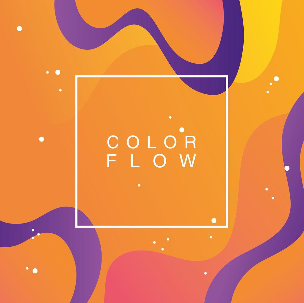 vivid color flow with square frame background vector