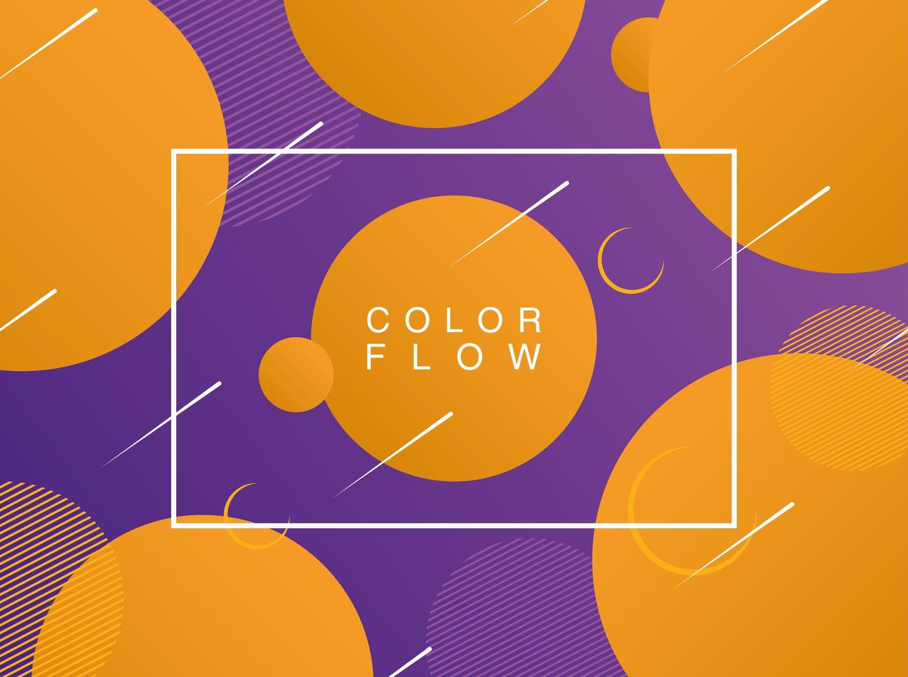 vivid color flow with rectangle frame background poster template vector