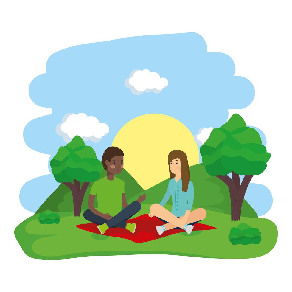 People doing activities outdoors vector