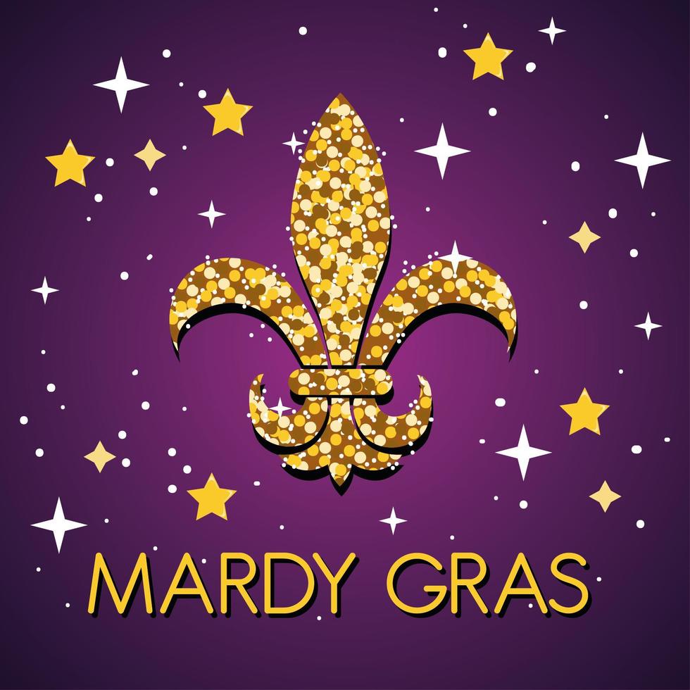 Mardi Grass celebration poster with fleur de lis vector