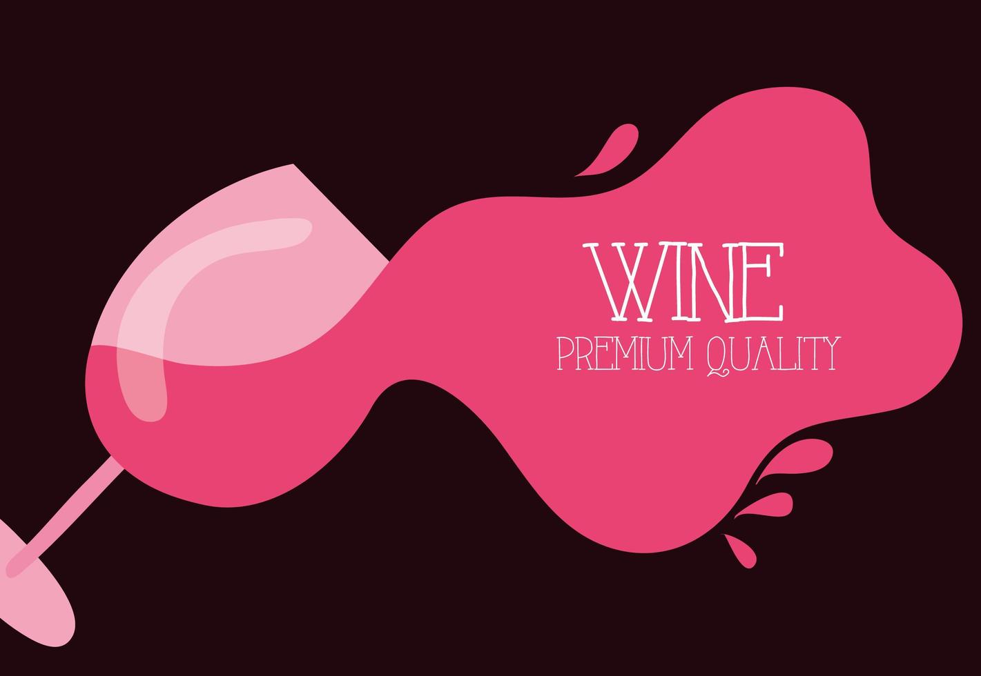 wine premium quality poster with pink cup vector