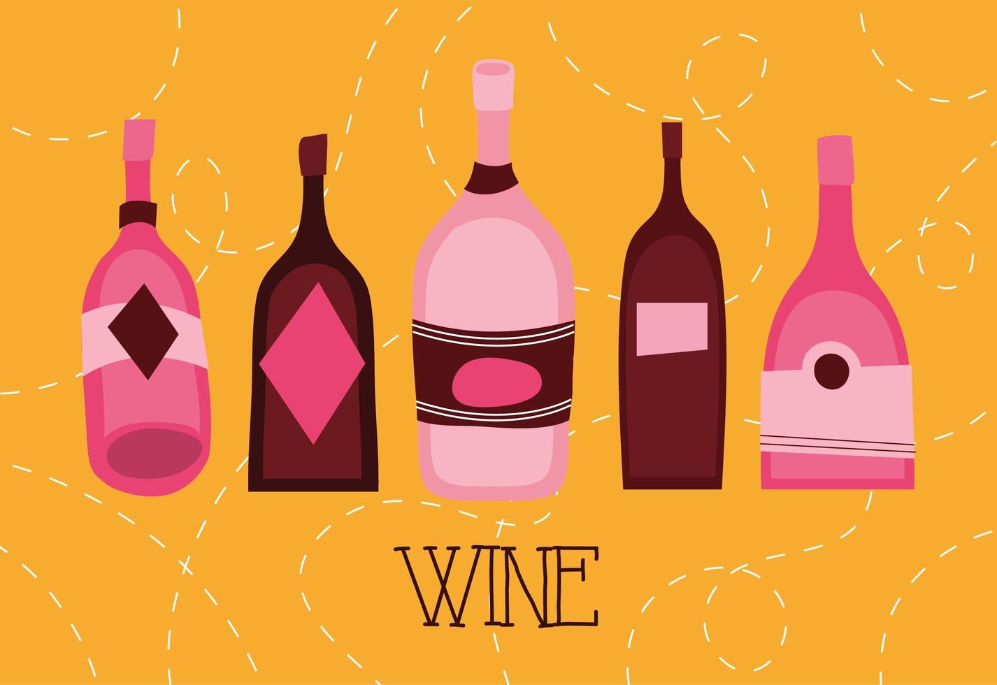 wine premium quality poster with bottles vector