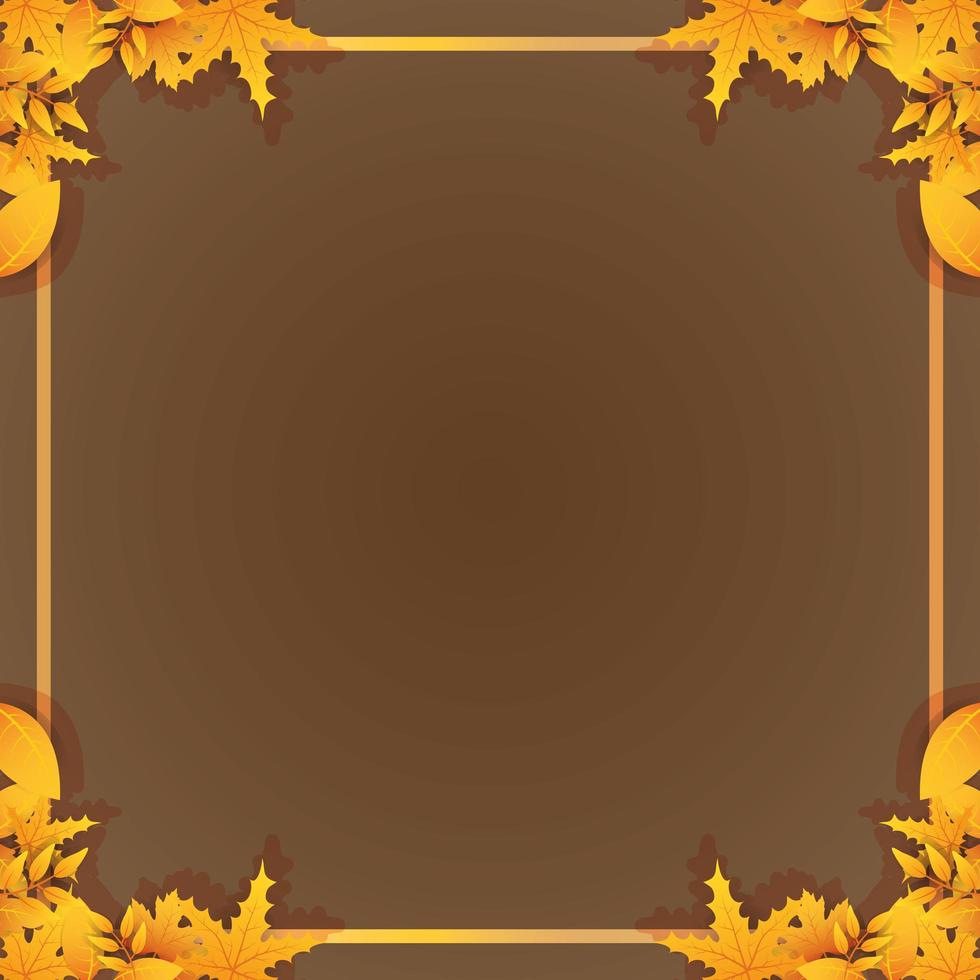 Autumn leaves and foliage decorative frame vector