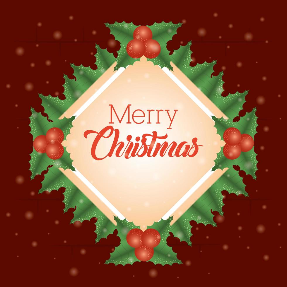 Merry Christmas card with ornament vector