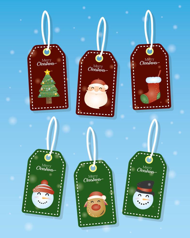 Christmas tag and label set vector