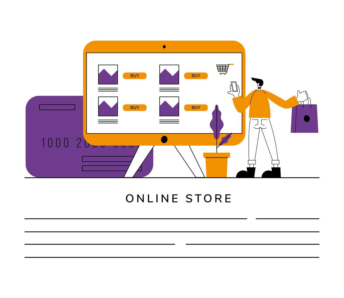 Online store banner vector