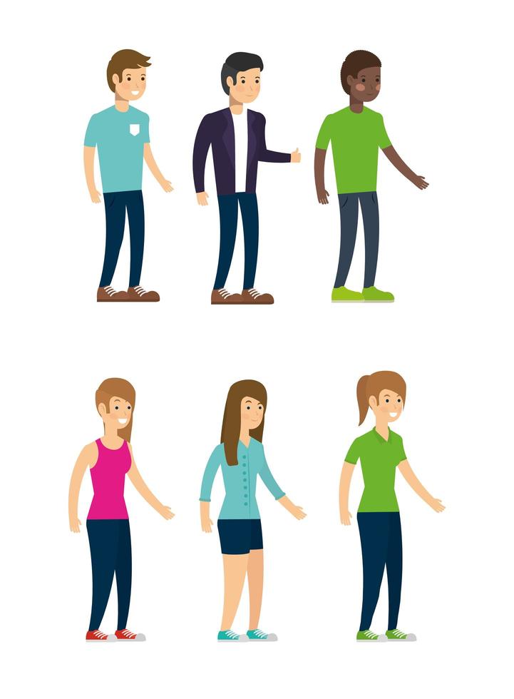 Full body people set vector