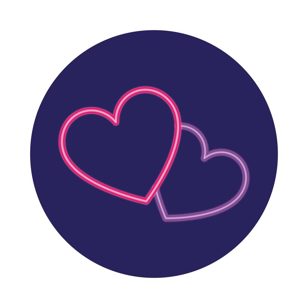 heart in neon light, valentine day vector