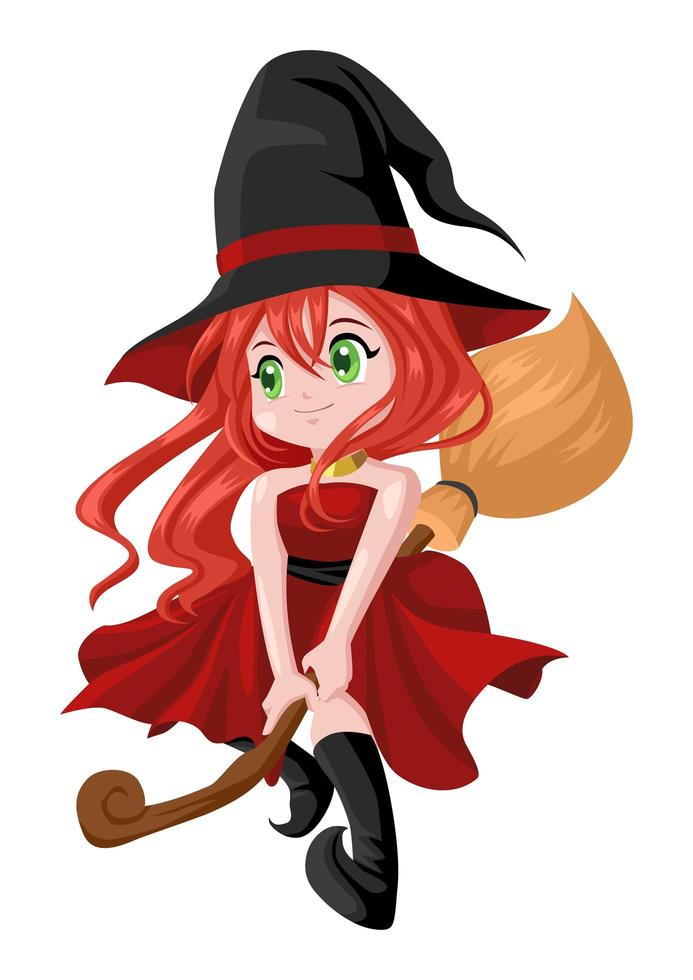 Cute Cartoon Witch vector