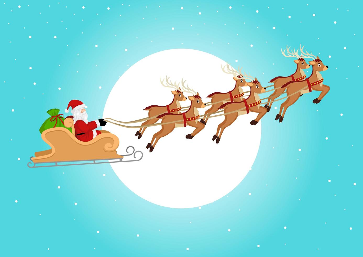 Santa Claus Riding His Sleigh vector