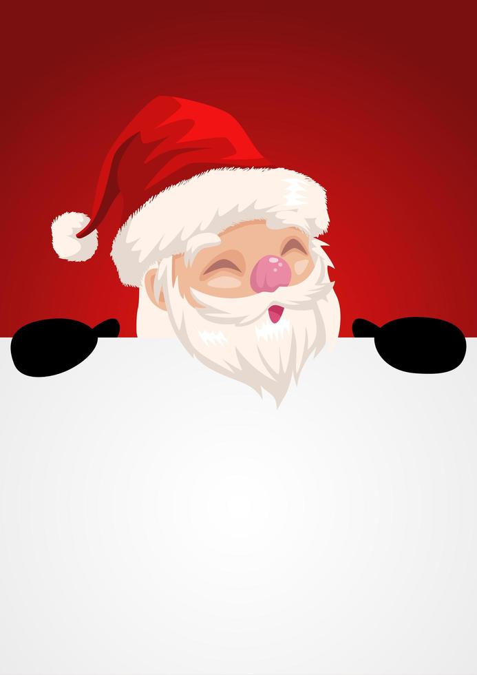 Cute Santa Claus Holding a Blank Sign vector