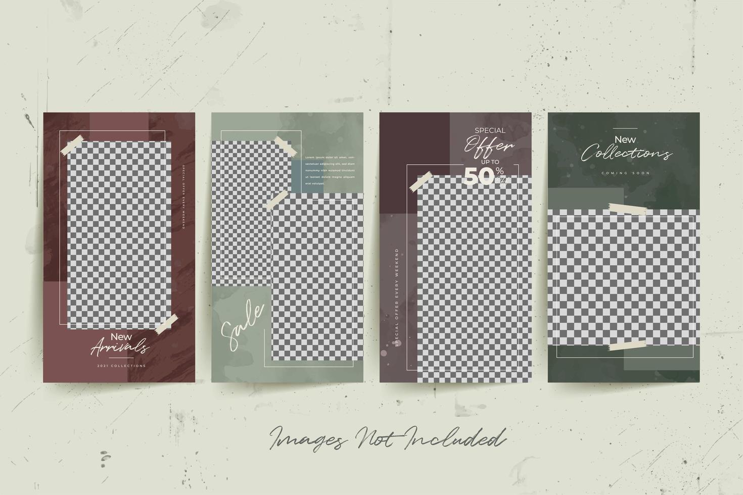 Fashion social media template set vector